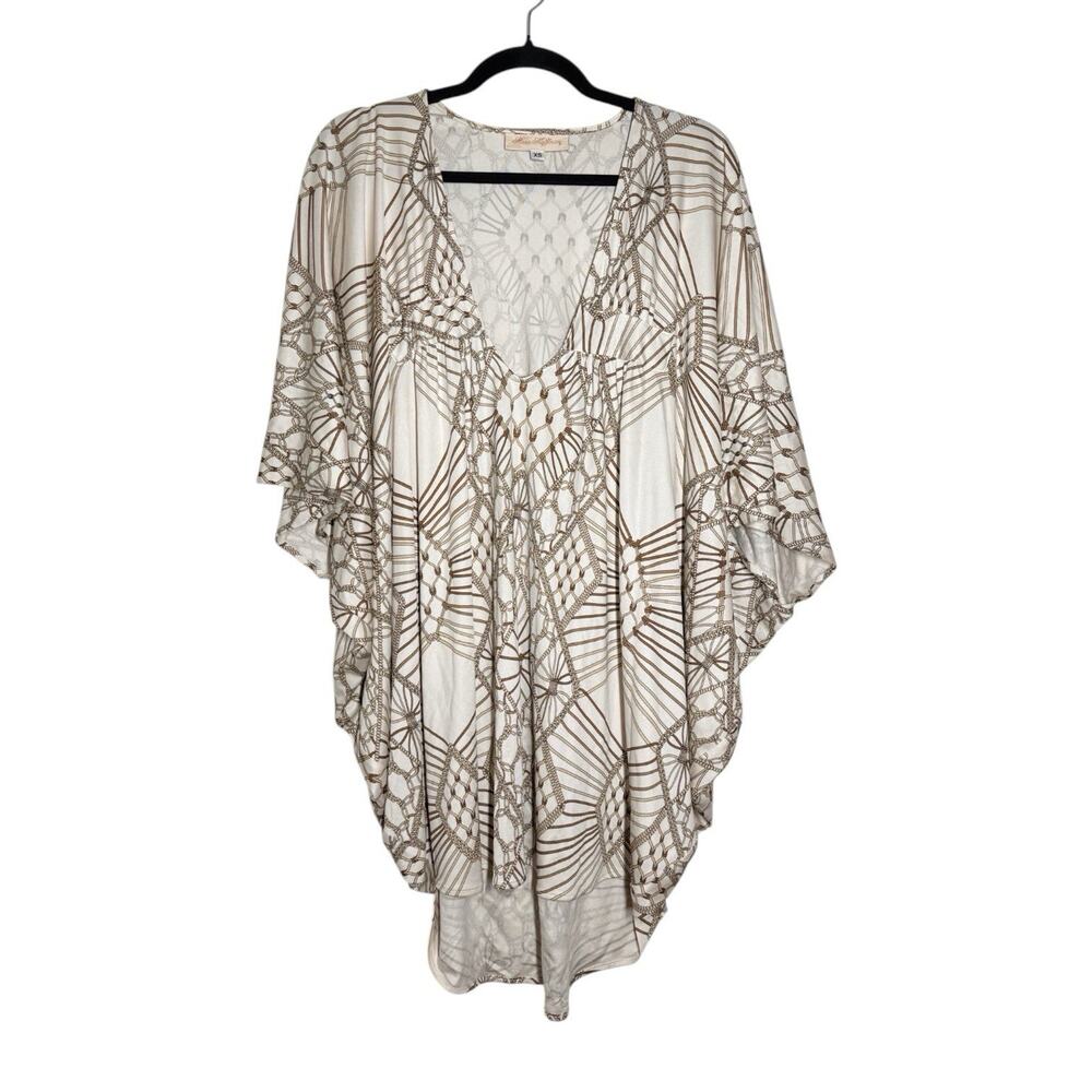 Mara Hoffman Y2K Silk Dolman Sleeve Rope Chain Caftan Slinky Dress XS